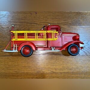 Fire truck wall decor. Little boy’s room